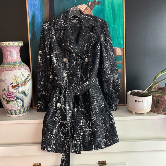 Y2K Chic Black Textured Pea Coat M - Picture 1 of 16